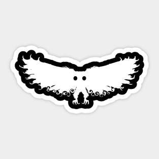 Mothman West Virginia Wing Humanoid Moth Retro Vintage All White Albino Sticker